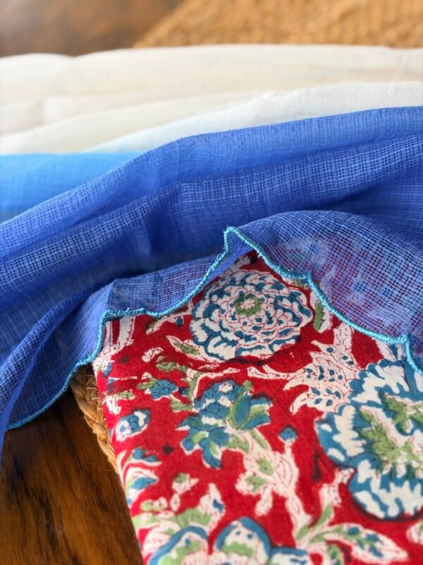 HANDBLOCK PRINTED COTTON TOP AND PRINTED KOTA COTTON DUPATTA - Image 6