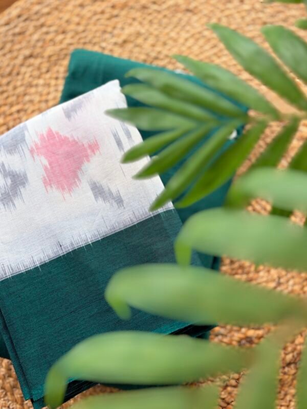 COTTON TOP WITH MIRROR WORK AND IKAT DUPATTA - Image 6