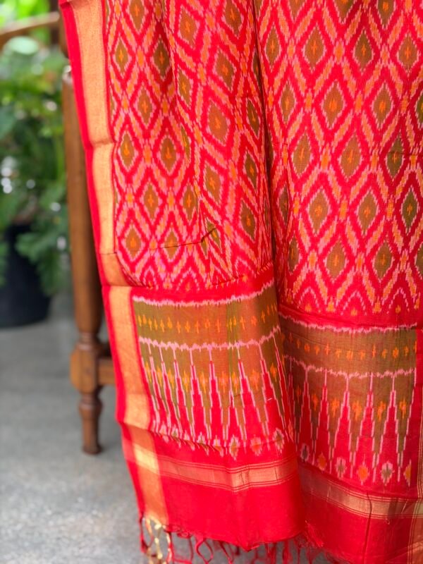 SILK COTTON TOP AND IKAT SILK DUPATTA - Image 2
