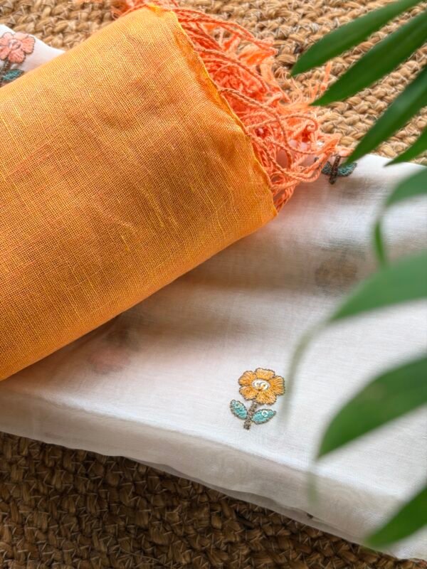 MUL CHANDERI TOP AND LINEN DUPATTA - Image 6