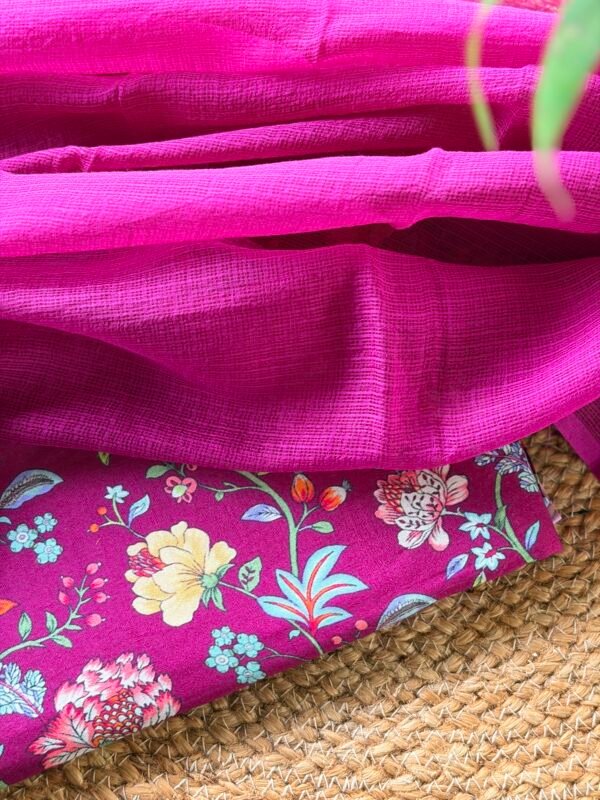 PREMIUM CHANDERI PRINTED TOP AND KOTA COTTON DUPATTA - Image 3