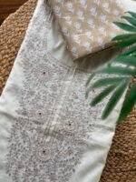 CHANDERI SILK PITTA WORK TOP AND CHANDERI SILK DUPATTA - Image 2