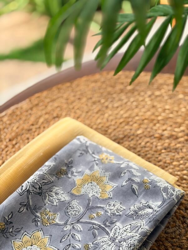 SHIMMER KOTA TOP AND HANDBLOCK PRINTED BOTTOM - Image 2