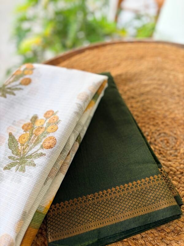 COTTON TOP AND KOTA HANDBLOCK PRINTED DUPATTA - Image 3