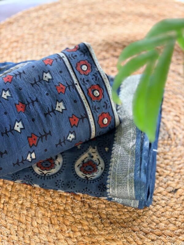 AJRAK CHANDERI COTTON TOP AND DUPATTA - Image 6