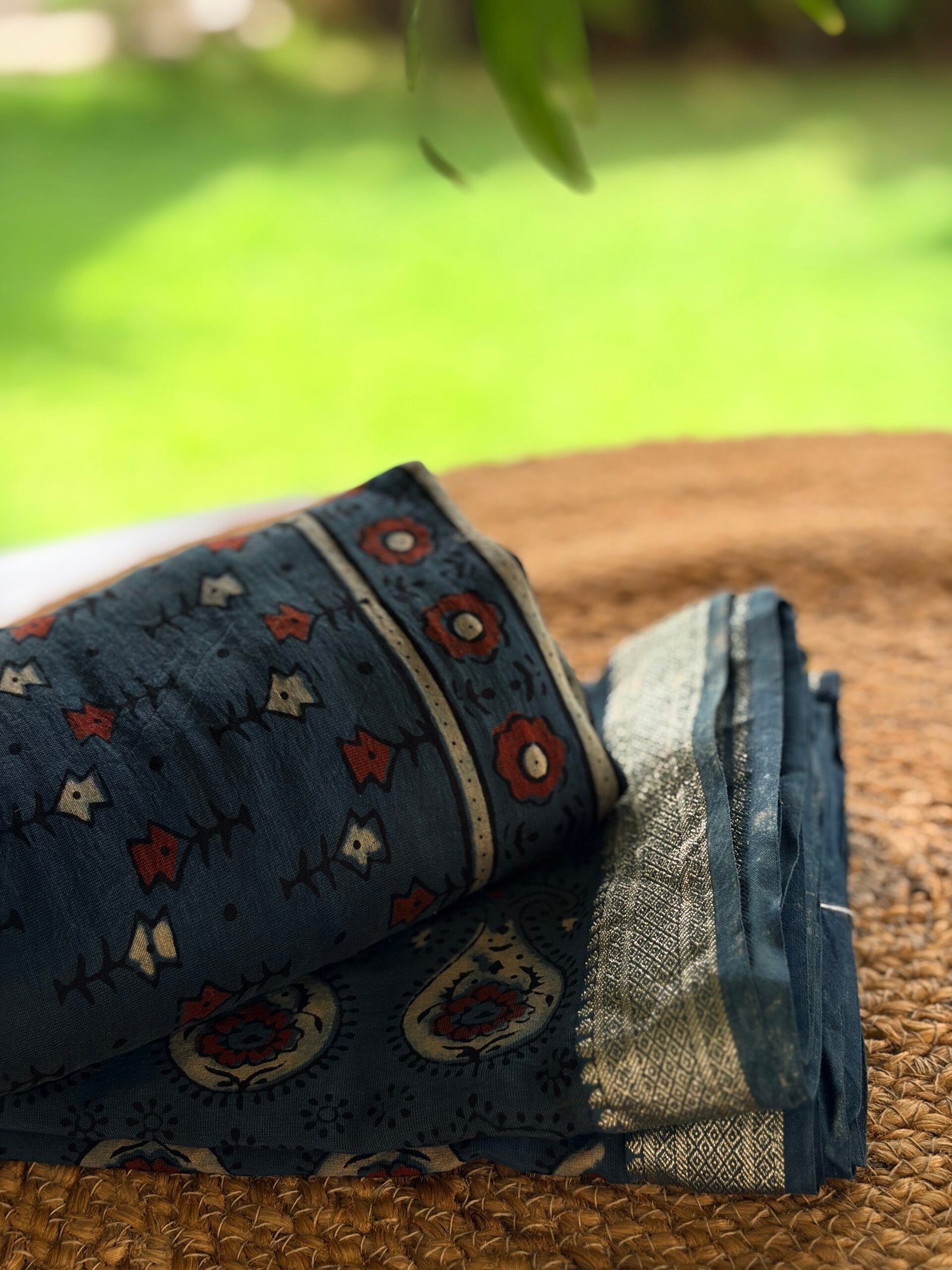 IMG_1324 AJRAK CHANDERI COTTON TOP AND DUPATTA - Image 1
