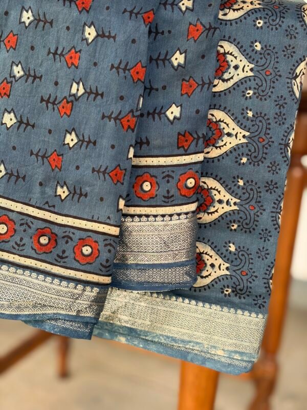 AJRAK CHANDERI COTTON TOP AND DUPATTA - Image 5