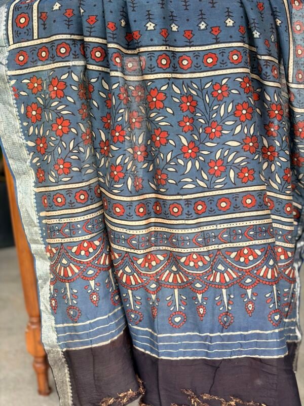 AJRAK CHANDERI COTTON TOP AND DUPATTA - Image 3