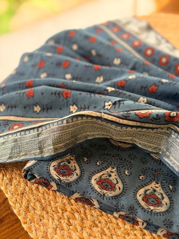 AJRAK CHANDERI COTTON TOP AND DUPATTA - Image 7