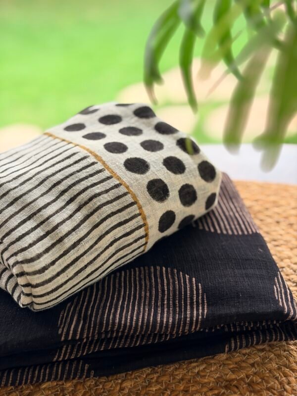 AJRAK HANDBLOCK PRINTED TOP AND LINEN DUPATTA - Image 5