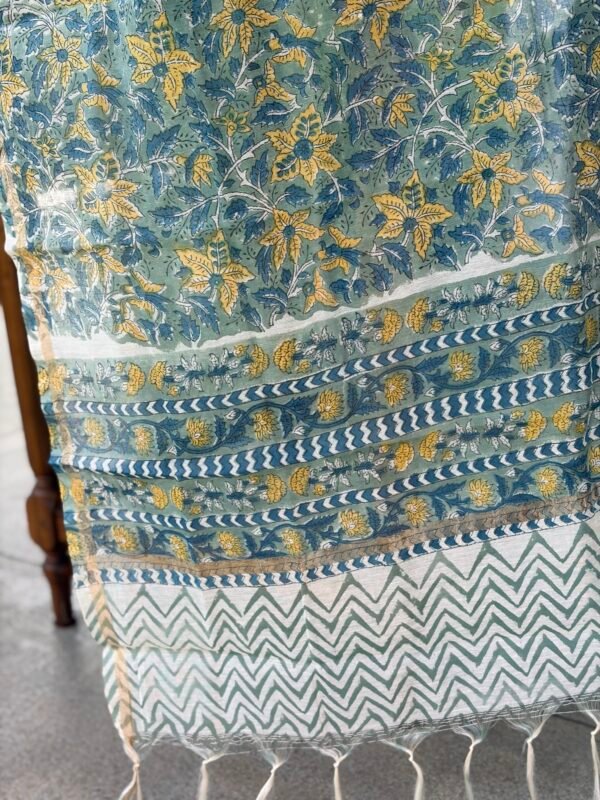 MUL CHANDERI TOP AND PRINTED CHANDERI SILK DUPATTA - Image 3