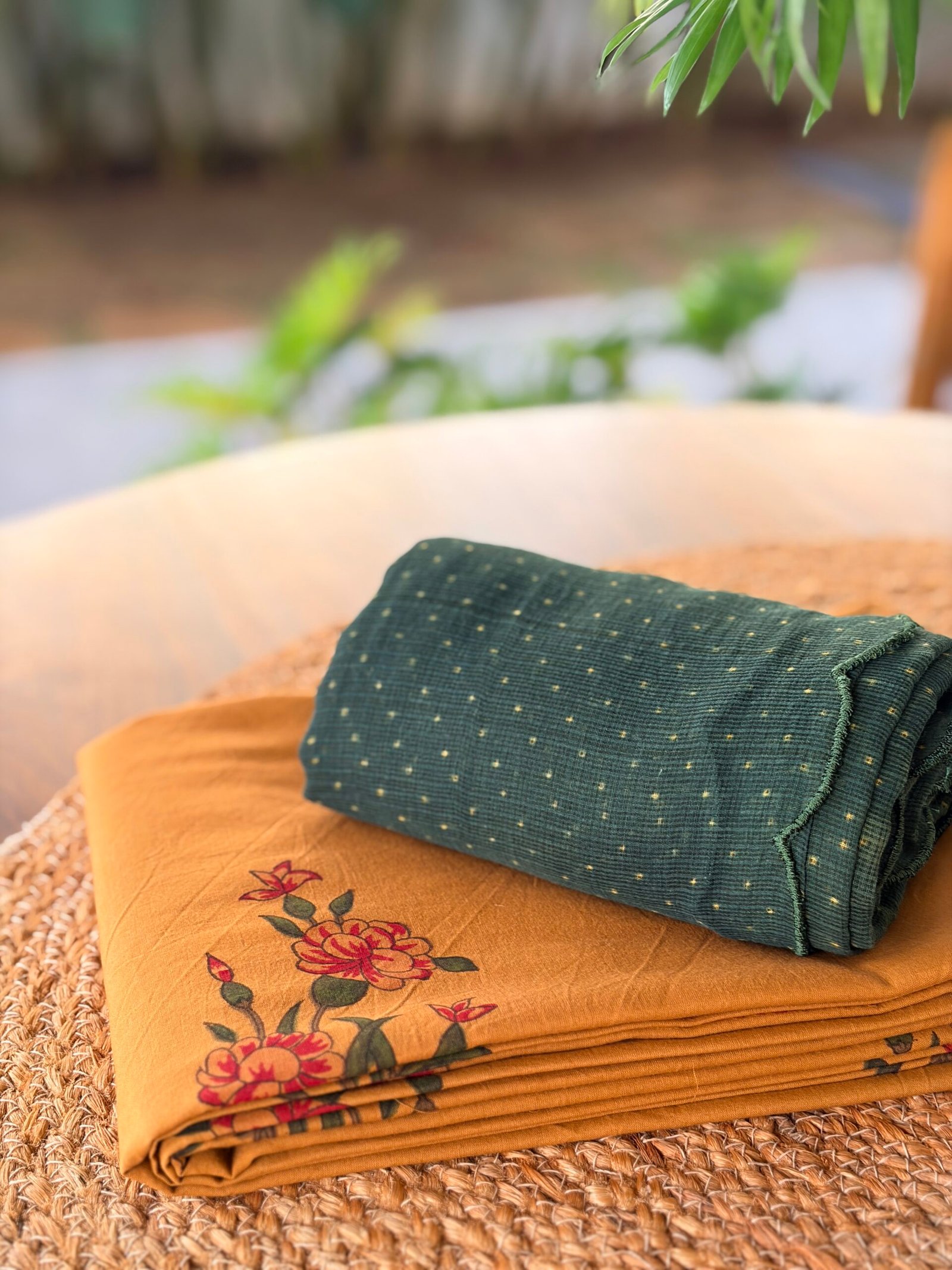 IMG_1579 HANDBLOCK PRINTED COTTON TOP AND AJRAK KOTA DUPATTA - Image 1