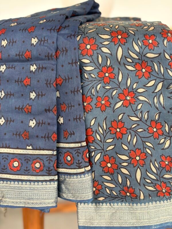 AJRAK CHANDERI COTTON TOP AND DUPATTA - Image 2