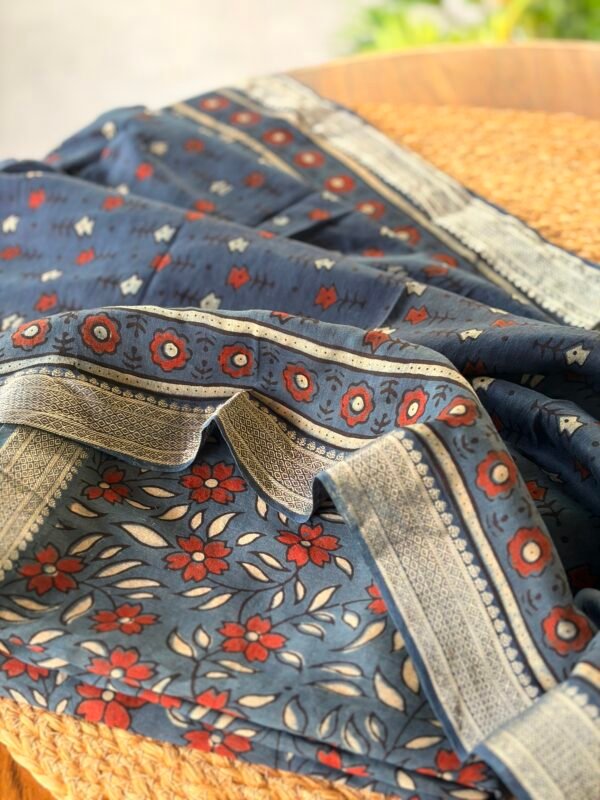 AJRAK CHANDERI COTTON TOP AND DUPATTA - Image 3