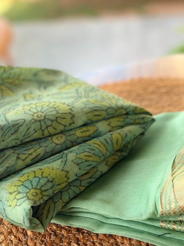 SILK COTTON TOP AND CHANDERI SILK DUPATTA - Image 4