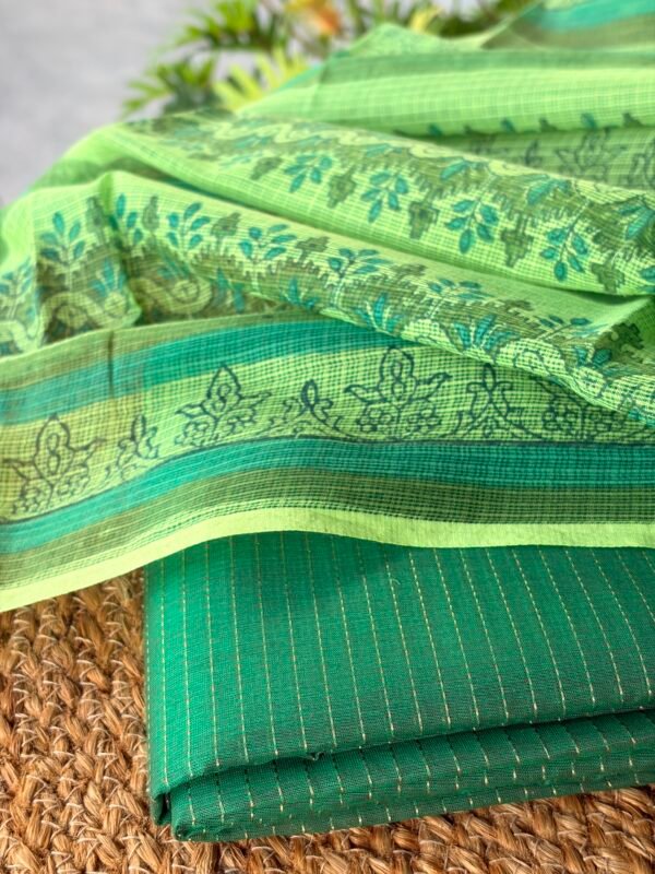SILK COTTON TOP AND  HANDBLOCK PRINTED KOTA COTTON DUPATTA - Image 2