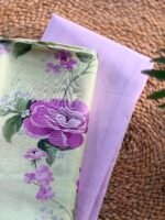 COTTON TOP AND PRINTED SILK BOTTOM