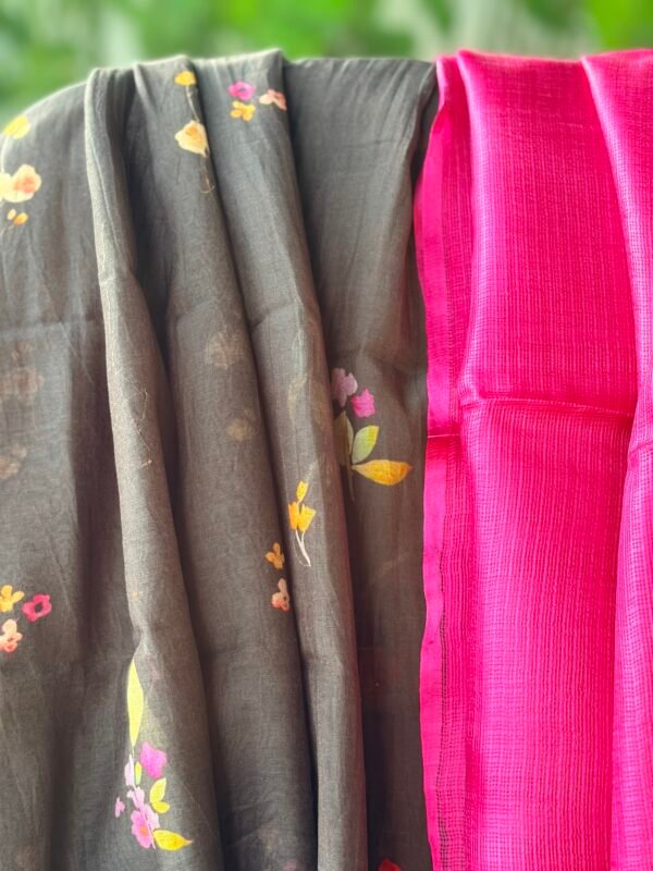 MUL CHANDERI PRINTED TOP AND KOTA SILK DUPATTA - Image 6