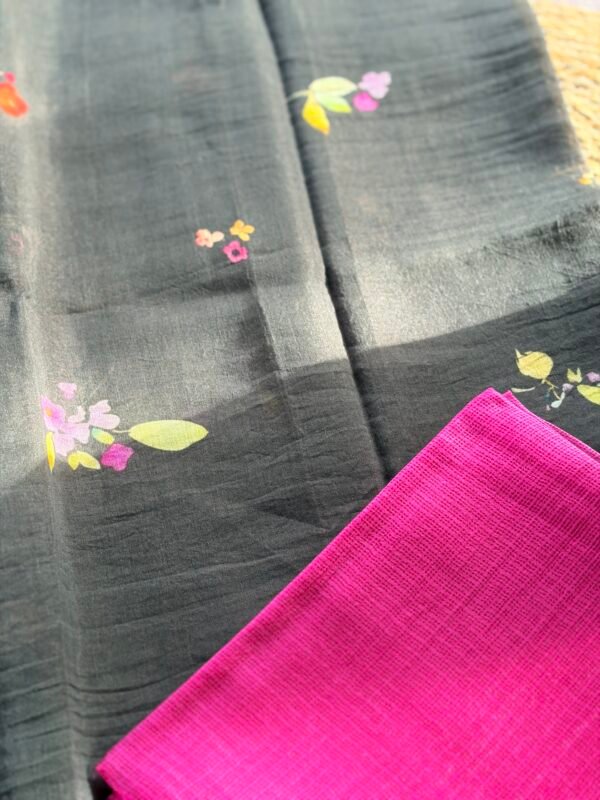 MUL CHANDERI PRINTED TOP AND KOTA SILK DUPATTA - Image 5