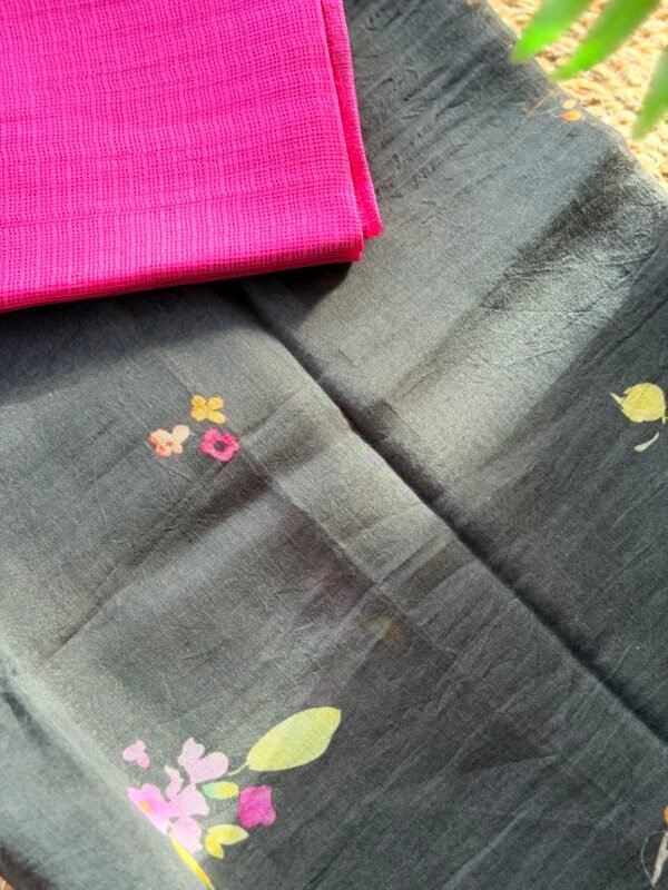MUL CHANDERI PRINTED TOP AND KOTA SILK DUPATTA - Image 2