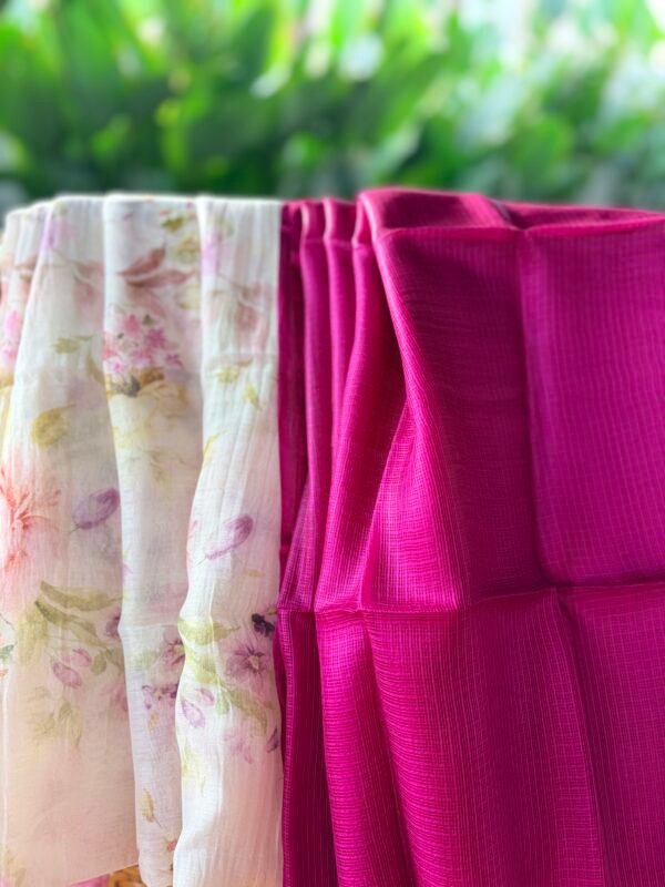 MUL CHANDERI PRINTED TOP AND SILK COTTON DUPATTA - Image 2