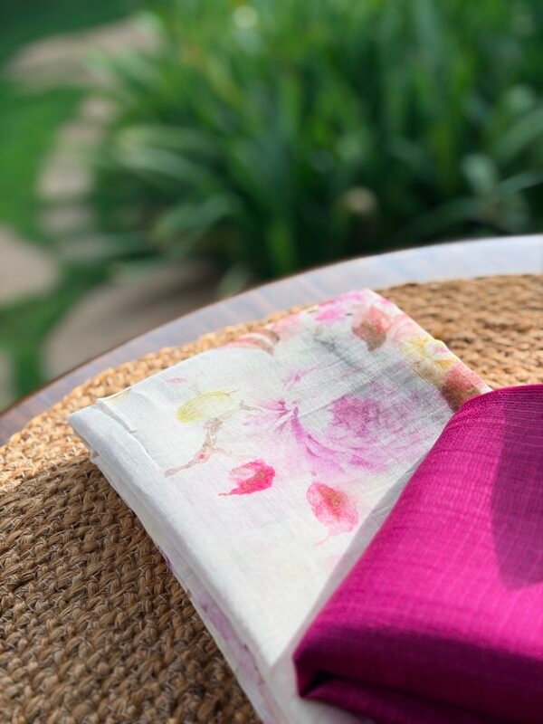 MUL CHANDERI PRINTED TOP AND SILK COTTON DUPATTA - Image 3