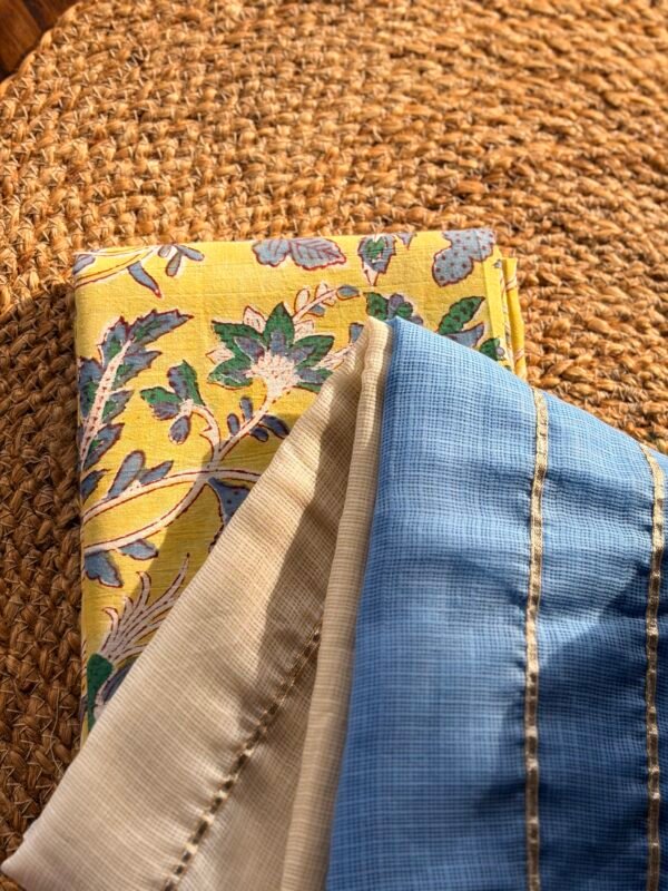 HANDBLOCK PRINTED COTTON TOP AND KOTA COTTON DUPATTA - Image 7