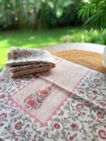 PURE HANDBLOCK PRINTED MUL CHANDERI TOP AND DUPATTA - Image 5