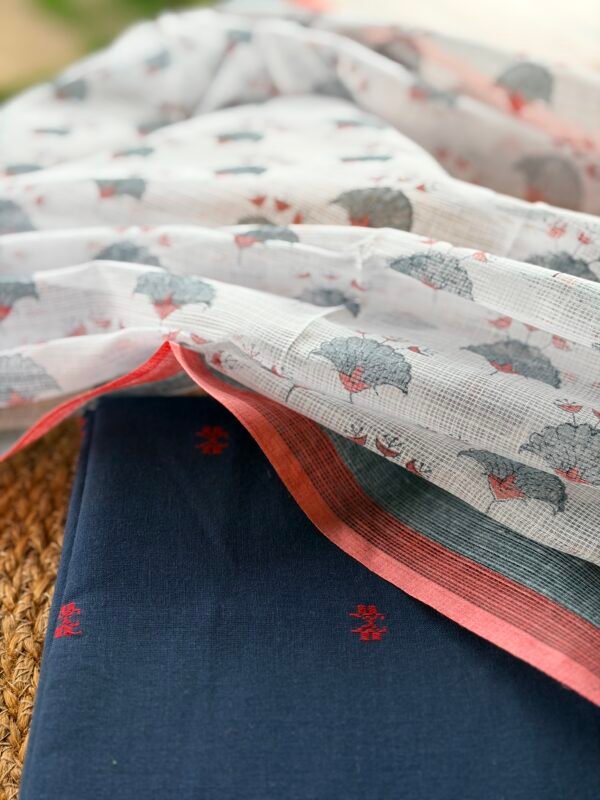 COTTON TOP AND KOTA HANDBLOCK PRINTED DUPATTA - Image 4