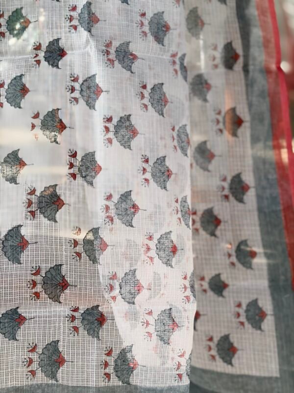 COTTON TOP AND KOTA HANDBLOCK PRINTED DUPATTA - Image 3