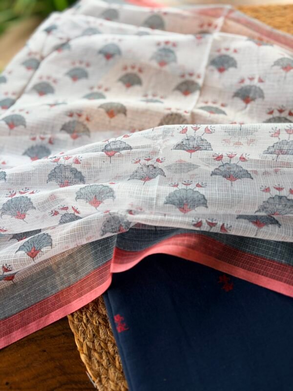COTTON TOP AND KOTA HANDBLOCK PRINTED DUPATTA - Image 7