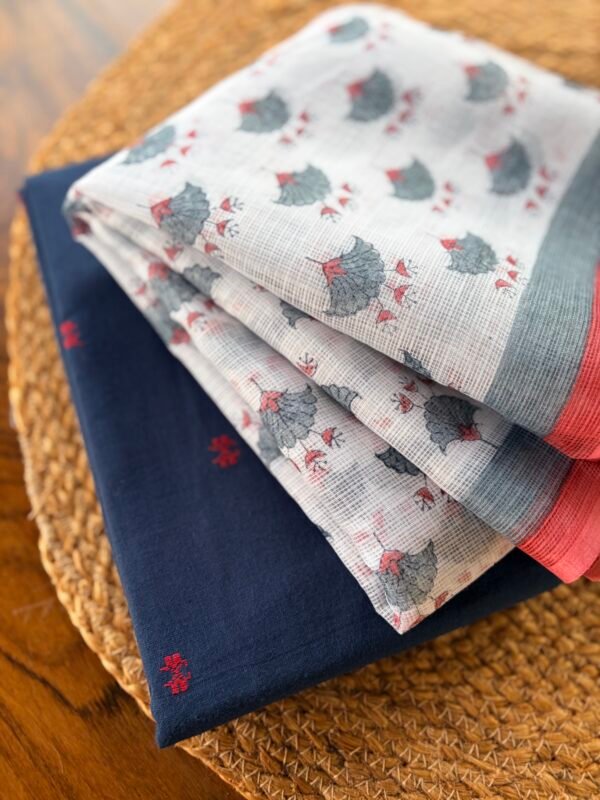 COTTON TOP AND KOTA HANDBLOCK PRINTED DUPATTA - Image 2
