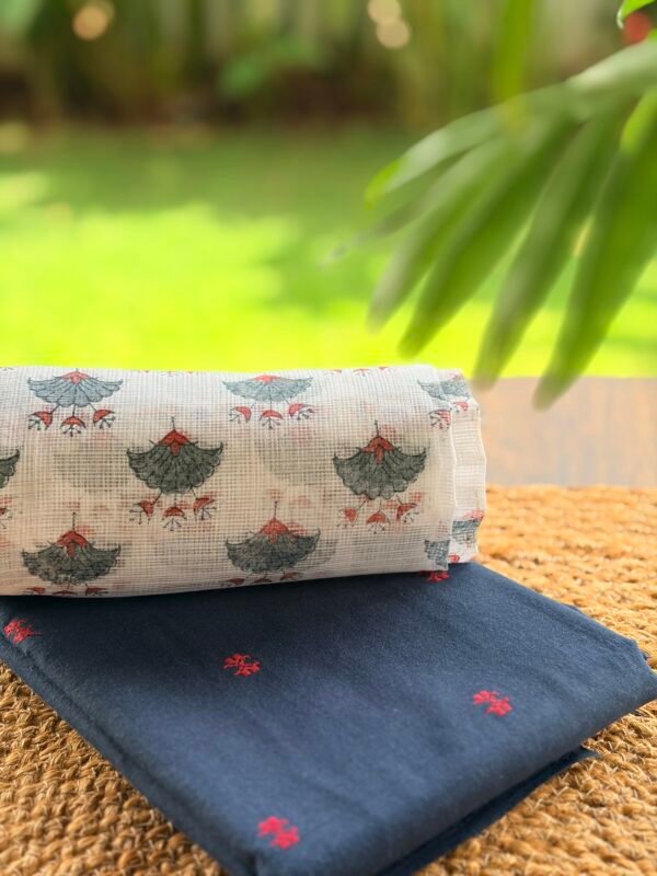COTTON TOP AND KOTA HANDBLOCK PRINTED DUPATTA - Image 5