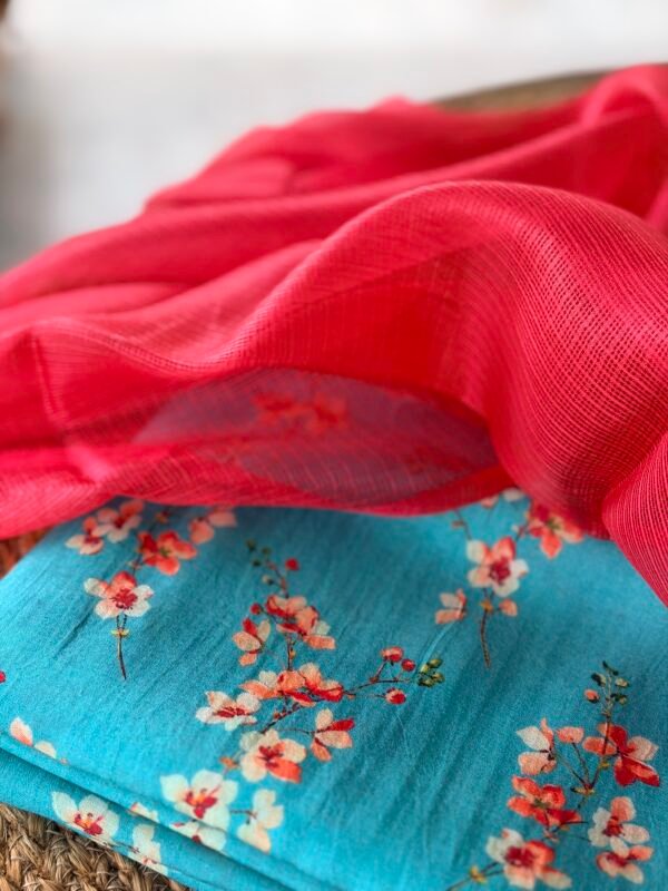 PRINTED SILK COTTON TOP AND KOTA SILK DUPATTA - Image 6