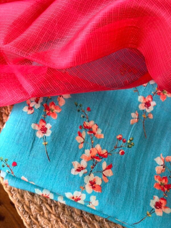 PRINTED SILK COTTON TOP AND KOTA SILK DUPATTA - Image 2