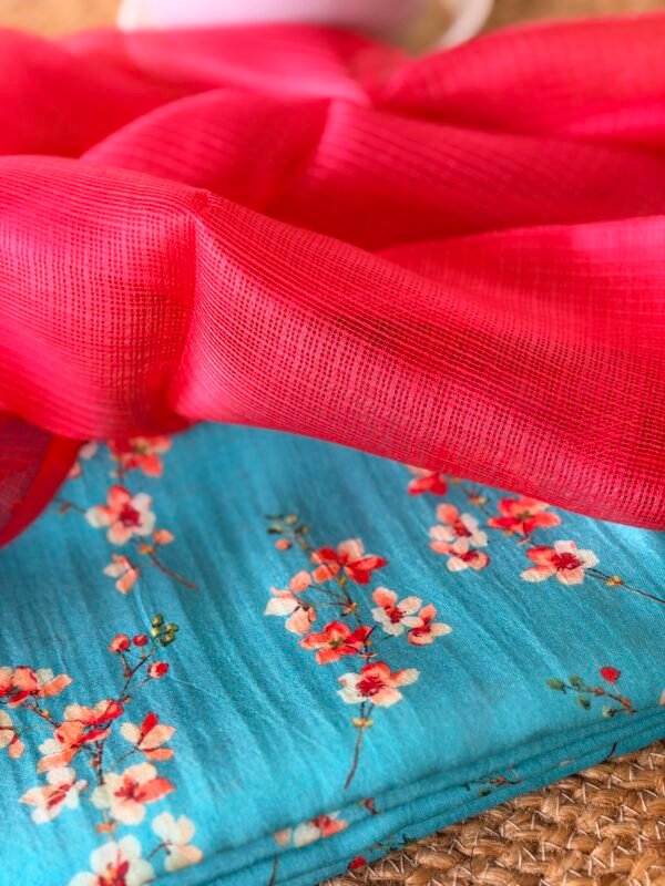 PRINTED SILK COTTON TOP AND KOTA SILK DUPATTA - Image 4