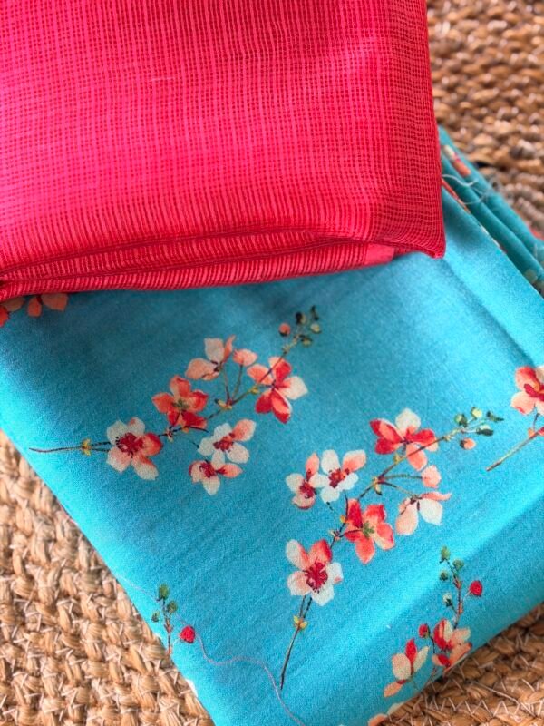 PRINTED SILK COTTON TOP AND KOTA SILK DUPATTA - Image 3