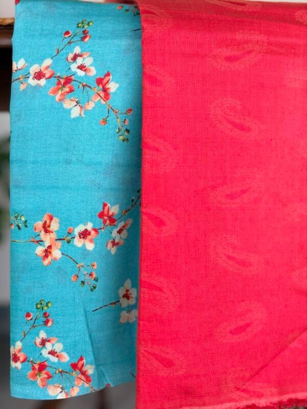 SILK COTTON TOP AND PRINTED SILK  COTTON BOTTOM - Image 4