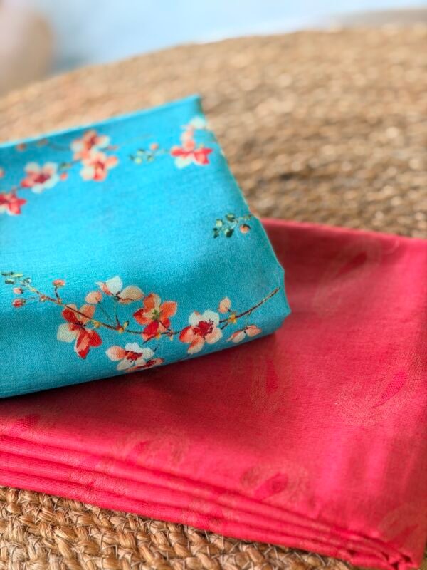 SILK COTTON TOP AND PRINTED SILK  COTTON BOTTOM - Image 3