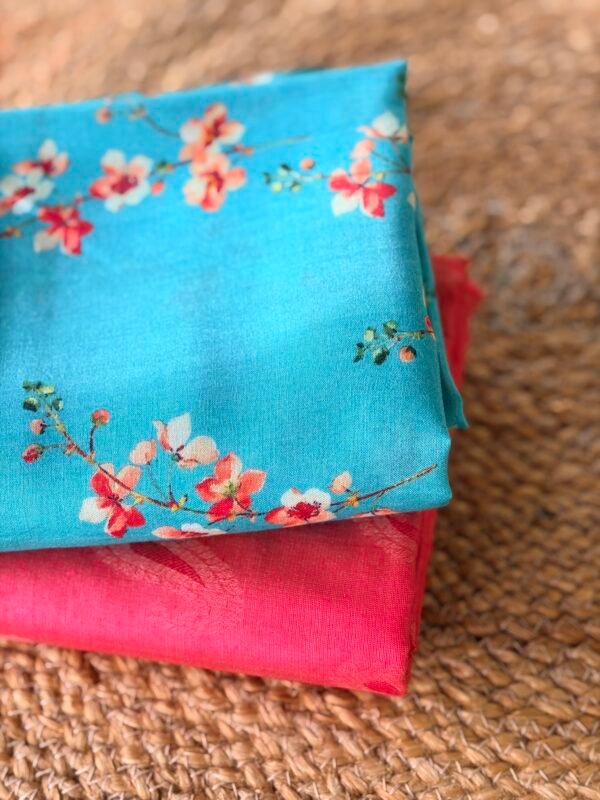 SILK COTTON TOP AND PRINTED SILK  COTTON BOTTOM - Image 5
