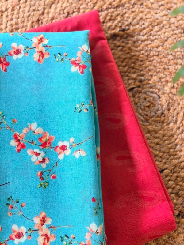 SILK COTTON TOP AND PRINTED SILK  COTTON BOTTOM - Image 6