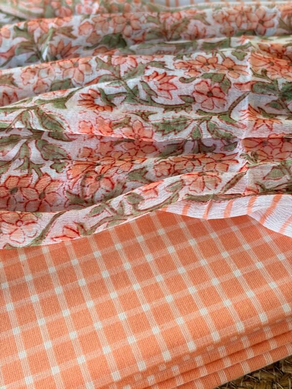 COTTON TOP AND PRINTED CHIFFON DUPATTA - Image 5