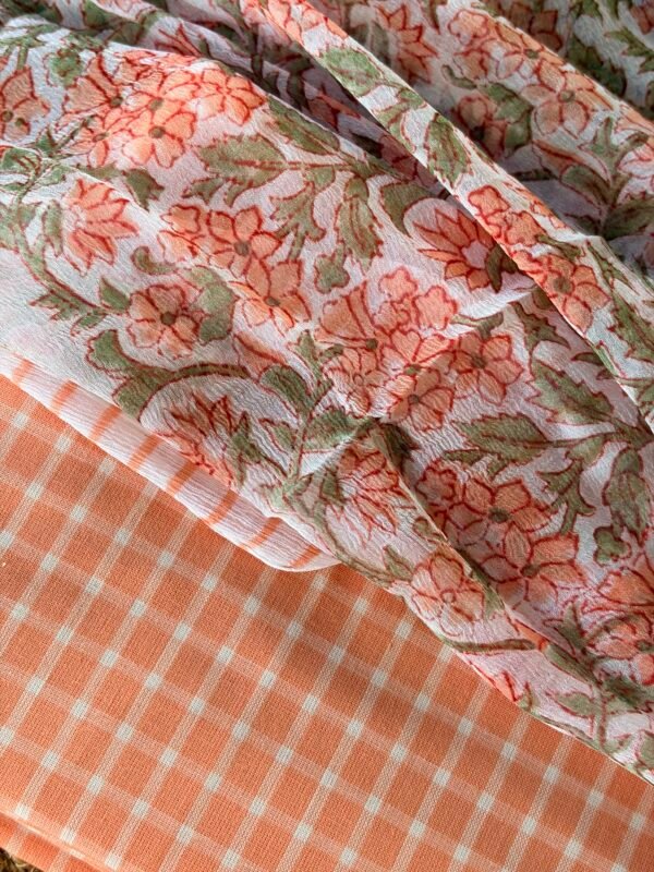 COTTON TOP AND PRINTED CHIFFON DUPATTA - Image 3
