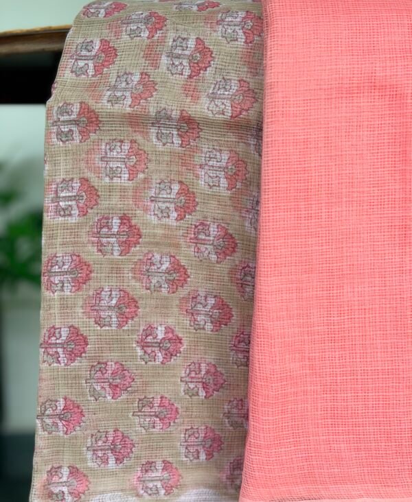 HANDBLOCK PRINTED KOTA COTTON TOP AND KOTA COTTON  DUPATTA - Image 4