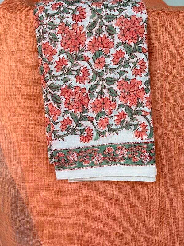 HANDBLOCK PRINTED TOP AND KOTA COTTON DUPATTA - Image 2