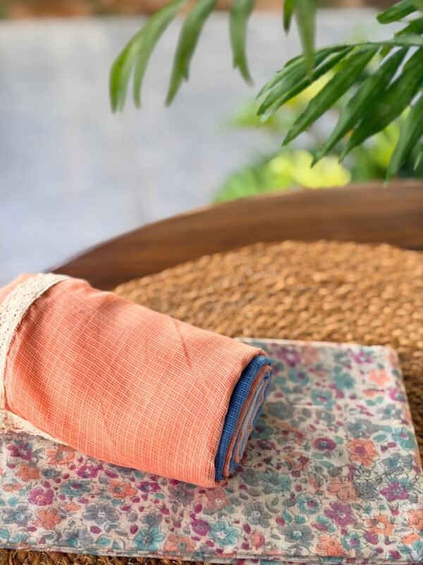 HANDBLOCK PRINTED MUL TOP AND DUAL SHADE KOTA COTTON DUPATTA - Image 3