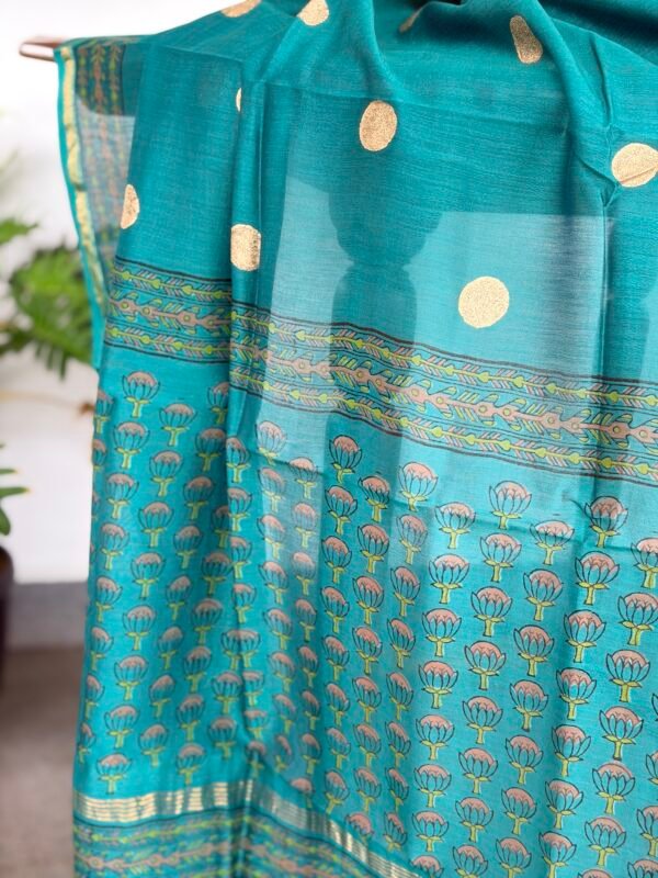 SILK COTTON TOP AND CHANDERI SILK DUPATTA - Image 3