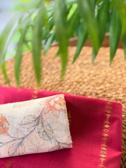 SILK COTTON TOP AND KOTA PRINTED DUPATTA