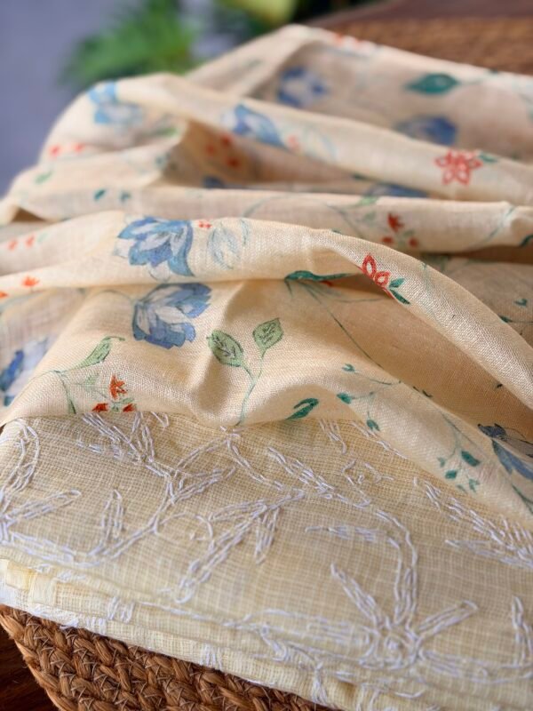 TEPCHI KOTA COTTON TOP AND PURE PRINTED LINEN DUPATTA - Image 6