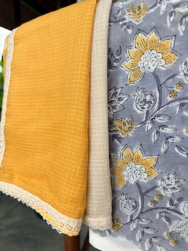 HANDBLOCK PRINTED TOP AND KOTA COTTON DUPATTA - Image 2